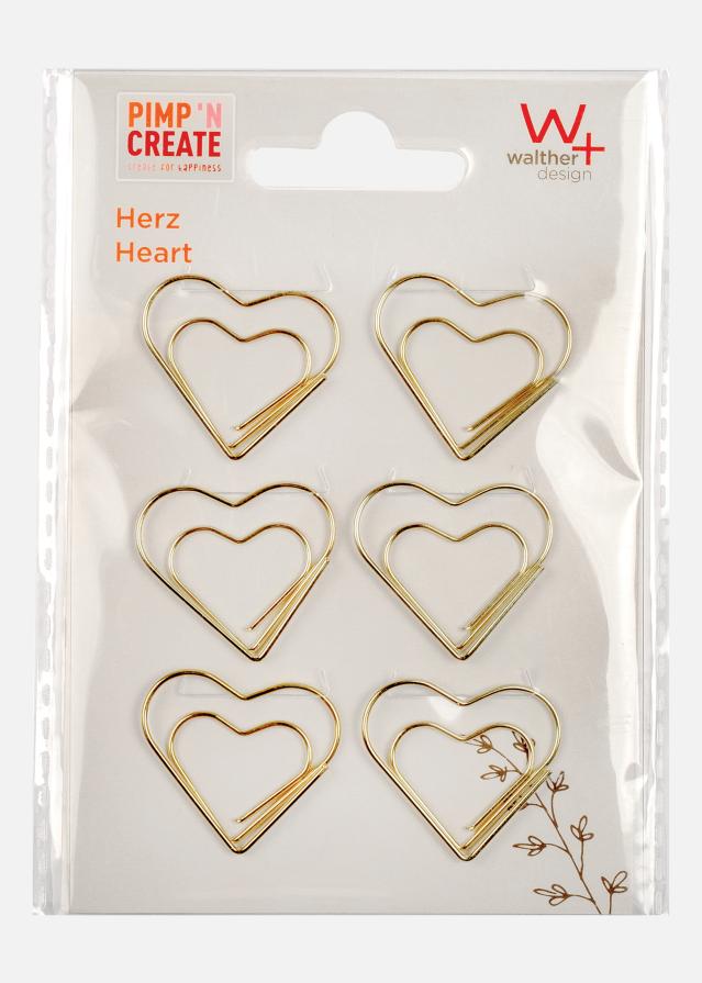 PAC metall Paperclip Heart kuldne