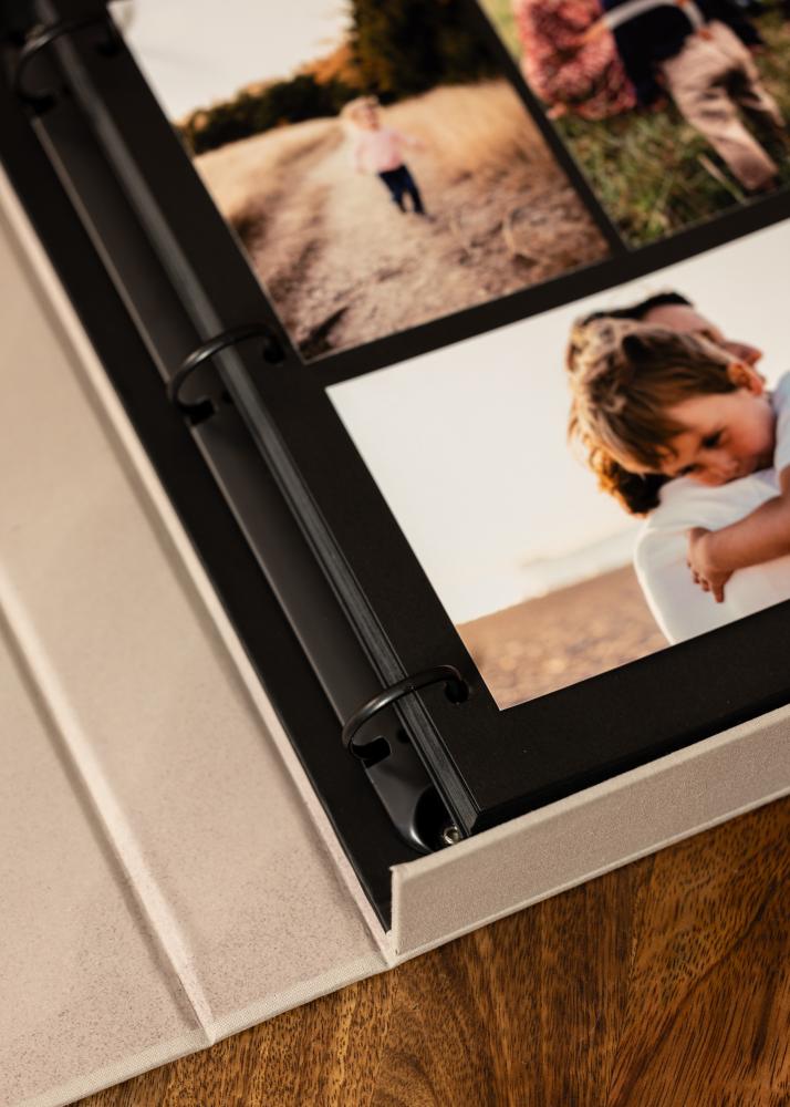 KAILA PHOTO Album Grey - Coffee Table Photo Album (60 mustad lehekuljed)