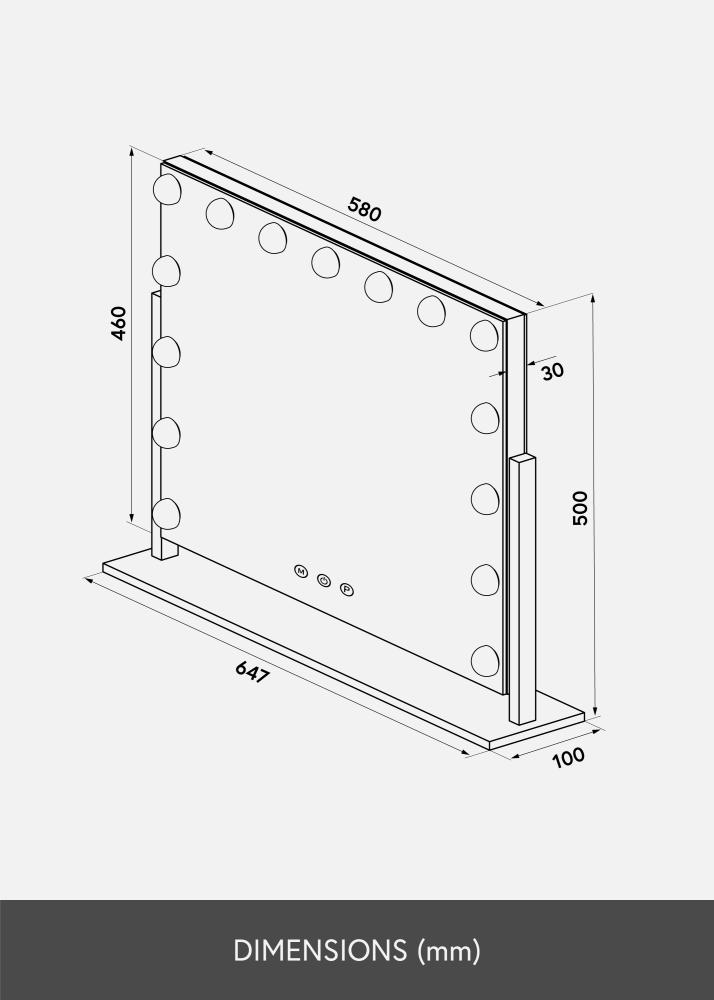 KAILA meikimispeegel Soft Corner LED hobedane 65x50 cm