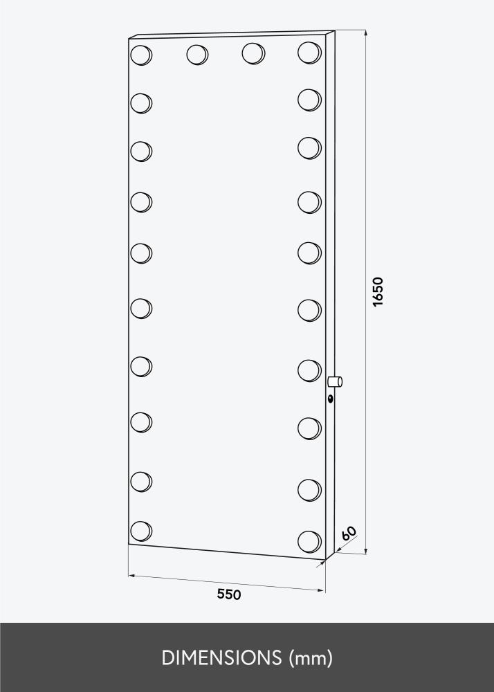 KAILA peegel mand LED hobedane 55x165 cm