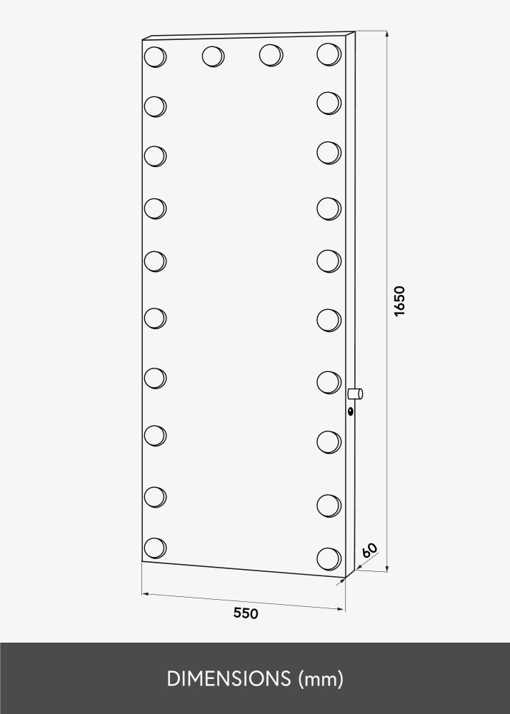 KAILA peegel mand LED muster 55x165 cm