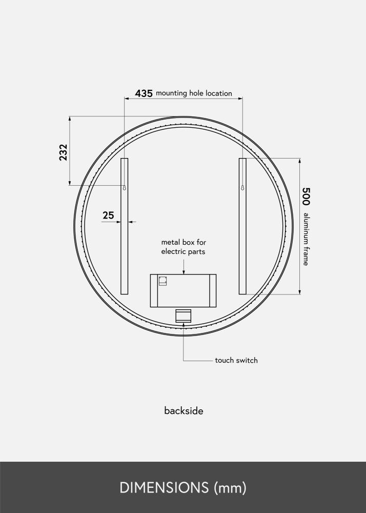 KAILA peegel Circle LED muster 80 cm Ø