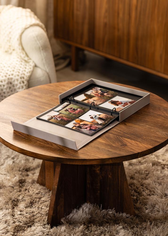 KAILA MEMORIES Grey - Coffee Table Photo Album (60 mustad lehekuljed)