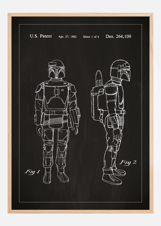 Patenteeritud joonistus - Star Wars - Boba Fett - muster reklaamplakat