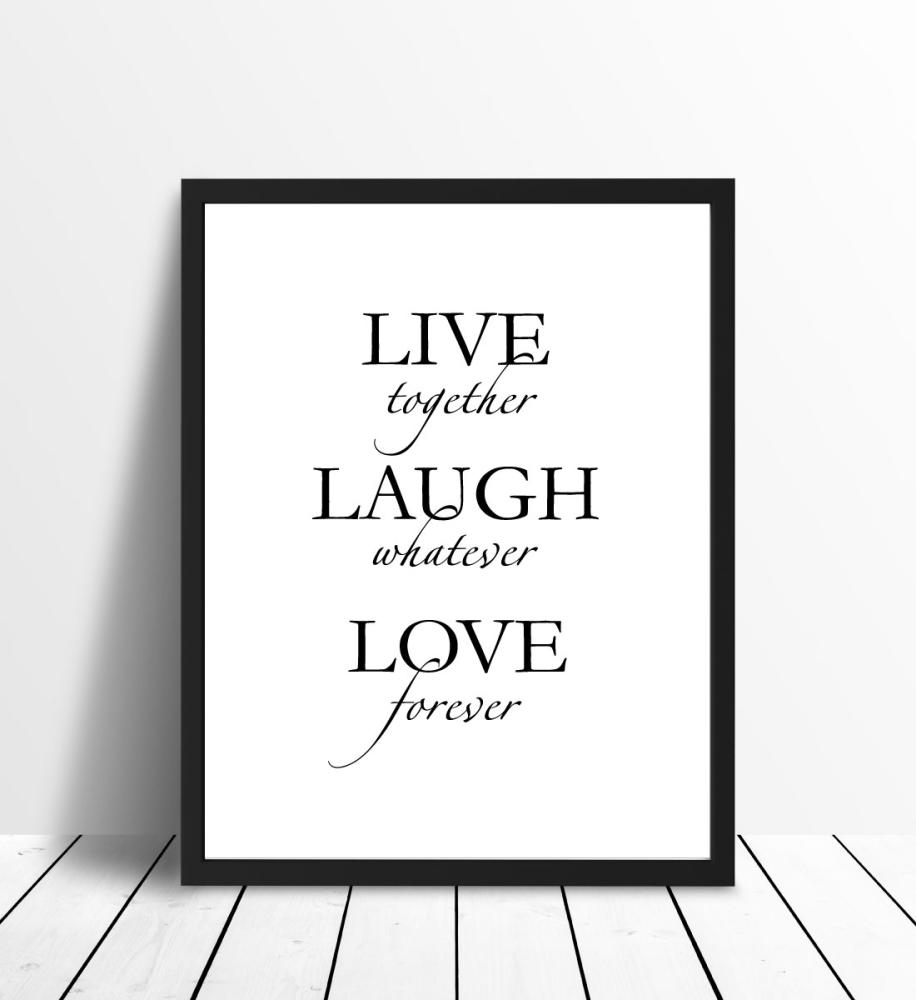 Live, laugh, love - muster reklaamplakat