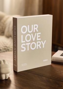 KAILA OUR LOVE STORY Grey - Coffee Table Photo Album (60 mustad lehekülge)