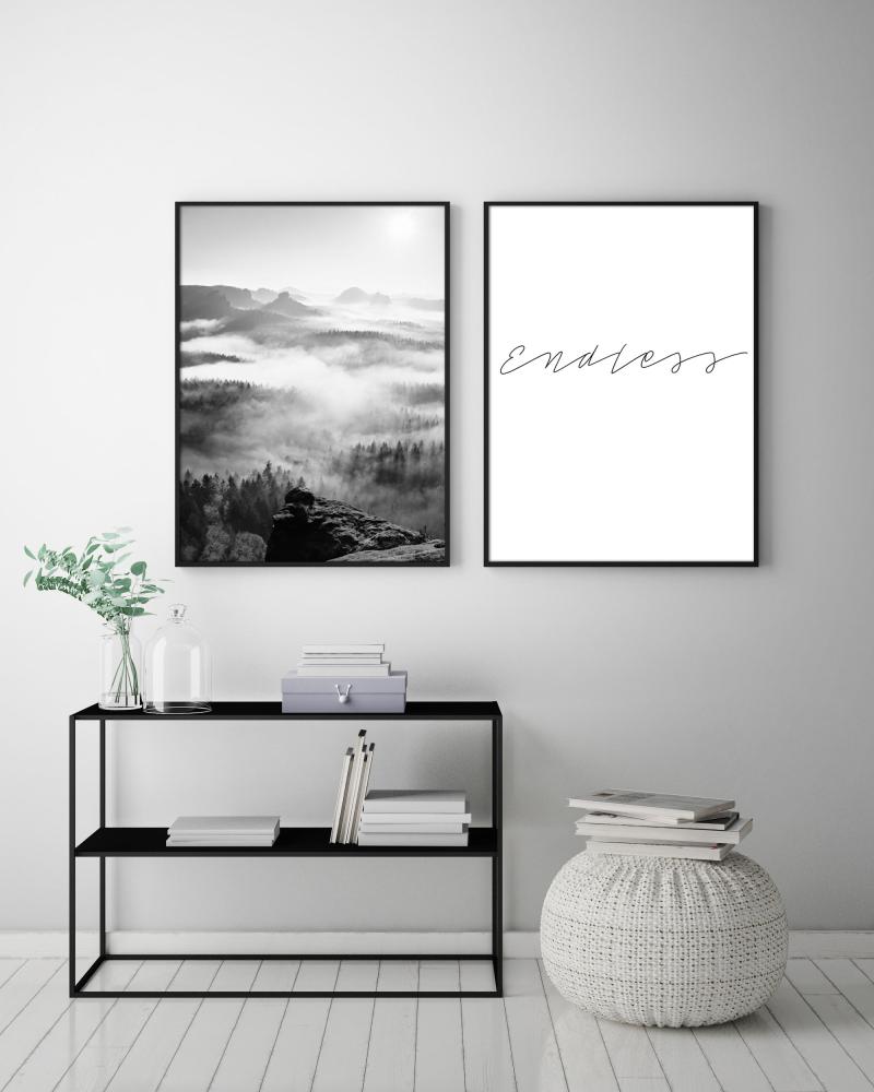 Foggy Forest Black & White I - 50x70 cm reklaamplakat