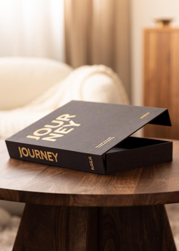 KAILA JOURNEY Creme - Coffee Table Photo Album (60 mustad lehekuljed)