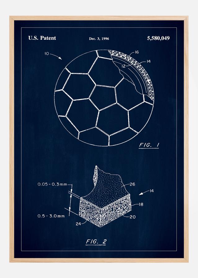 Patent Print - Football - Blue reklaamplakat