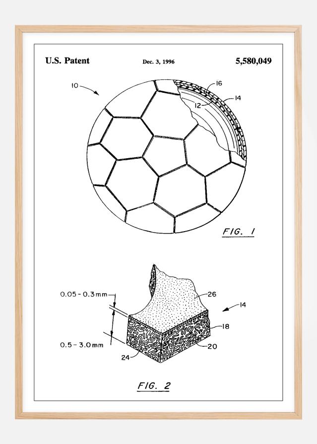 Patent Print - Football - White reklaamplakat