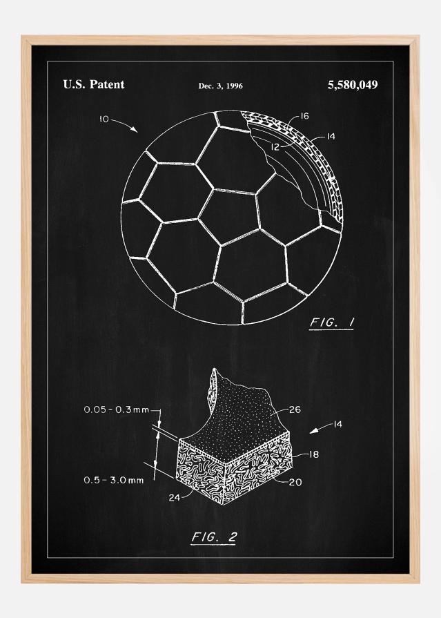 Patent Print - Football - Black reklaamplakat