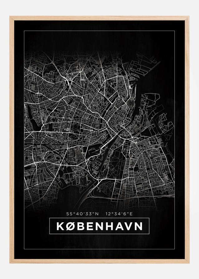 Kaart - København - muster reklaamplakat