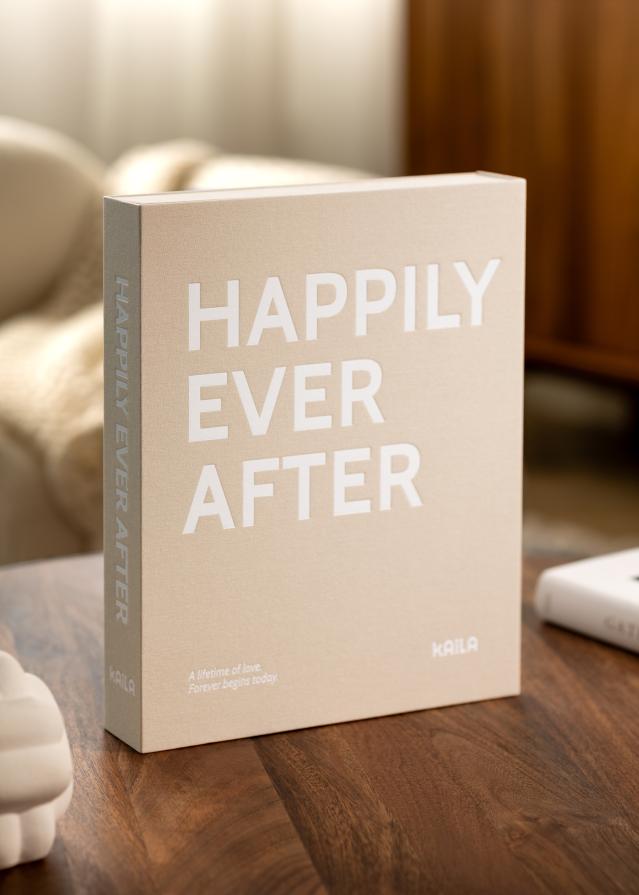 KAILA HAPPILY EVER AFTER Creme - Coffee Table Photo Album (60 mustad lehekülge)