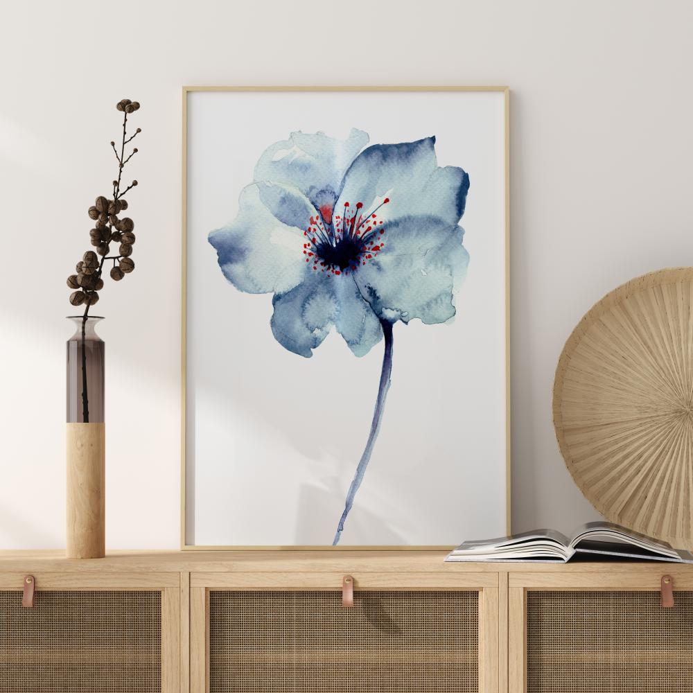 Aquarelle Flower - Blue reklaamplakat