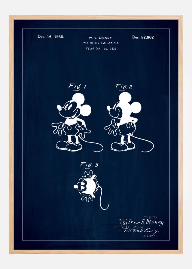 Patenteeritud joonistus - Disney - Mickey Mouse - sinine reklaamplakat