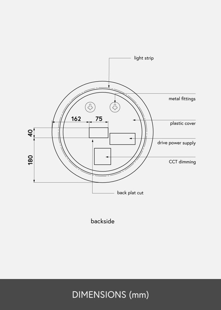 KAILA peegel LED 40 cm Ø