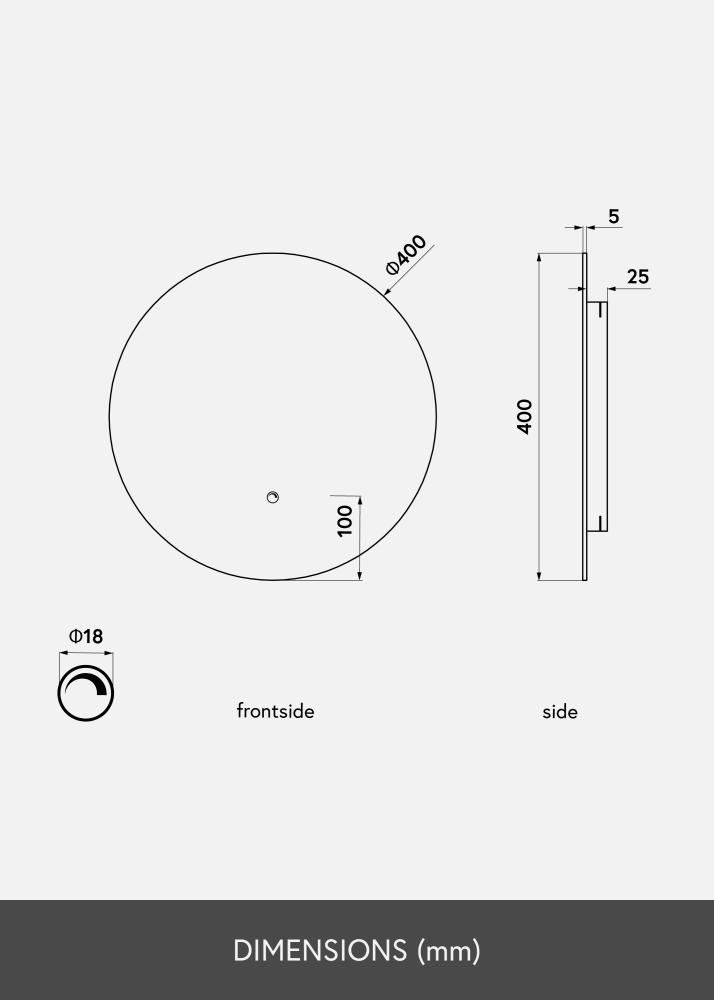 KAILA peegel LED 40 cm Ø