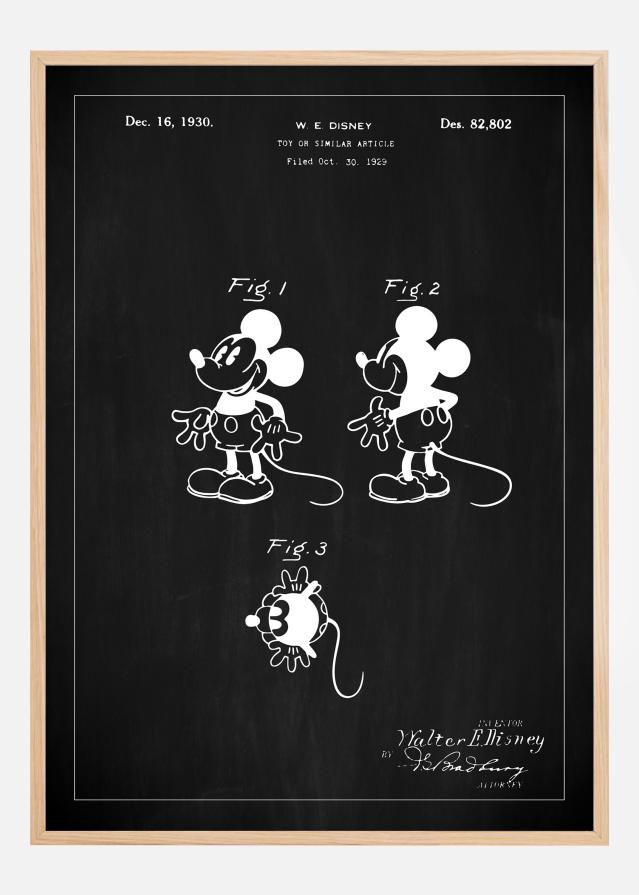 Patenteeritud joonistus - Disney - Mickey Mouse - muster reklaamplakat