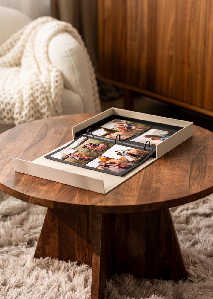 KAILA OUR WEDDING Creme - Coffee Table Photo Album (60 mustad lehekuljed)