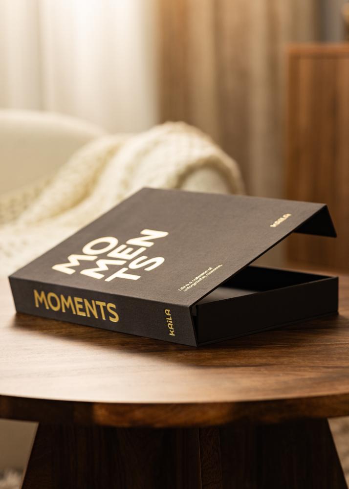 KAILA MOMENTS Black - Coffee Table Photo Album (60 mustad lehekuljed)