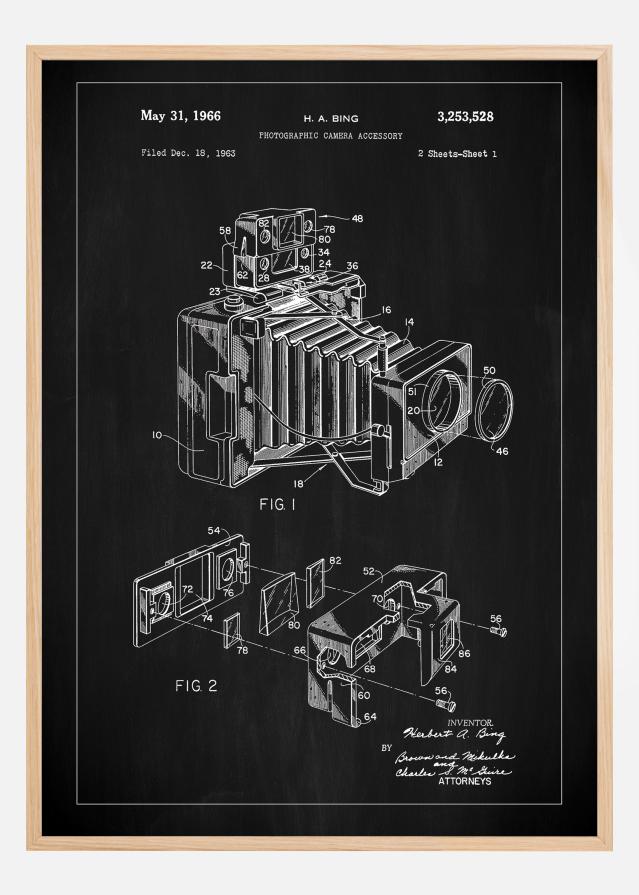 Patent Print - Photographic Camera - Black reklaamplakat