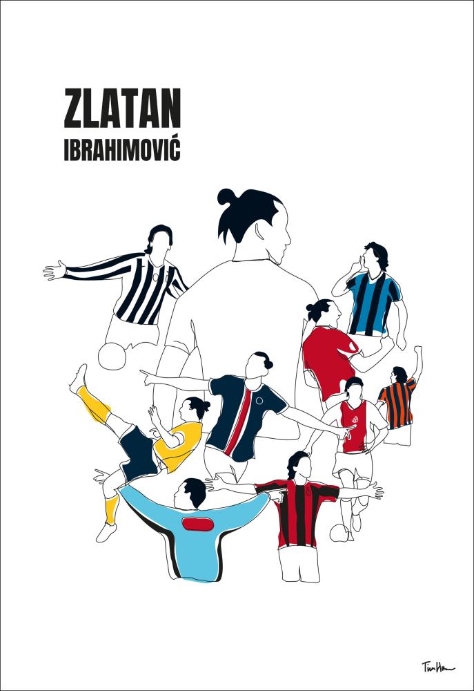 History Of Zlatan With Name And-Colours reklaamplakat