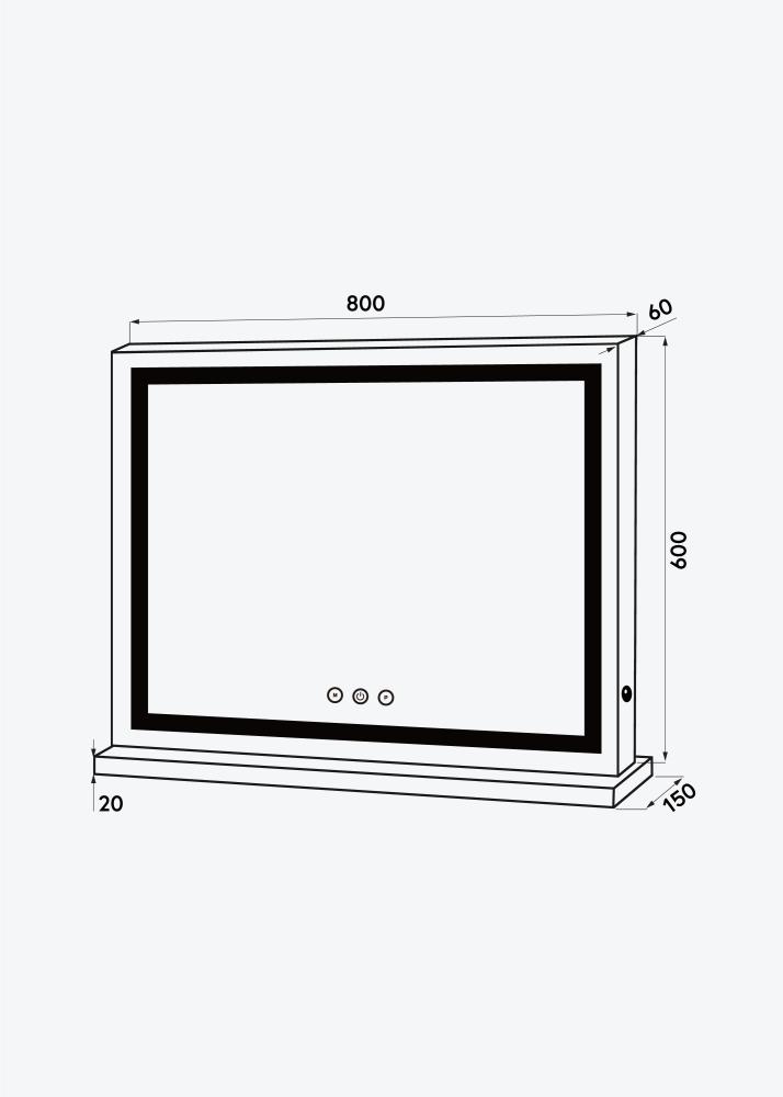 KAILA meikimispeegel Base Horisontal LED valge 80x60 cm