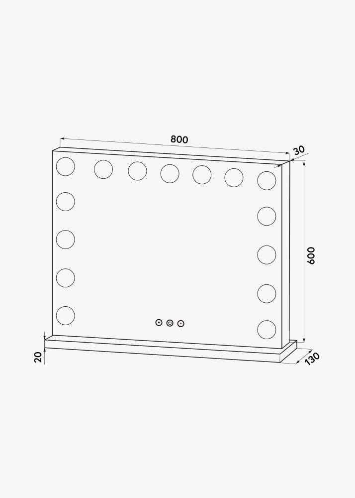 KAILA meikimispeegel Vanity LED 15 valge 80x60 cm