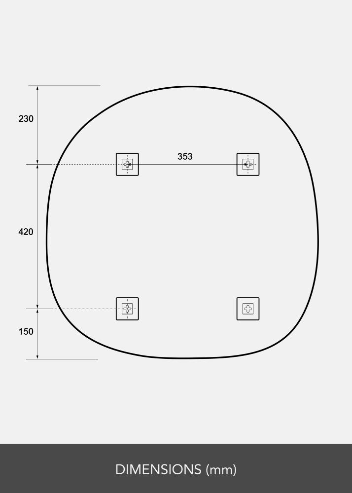 Peegel Roundy 80x80 cm