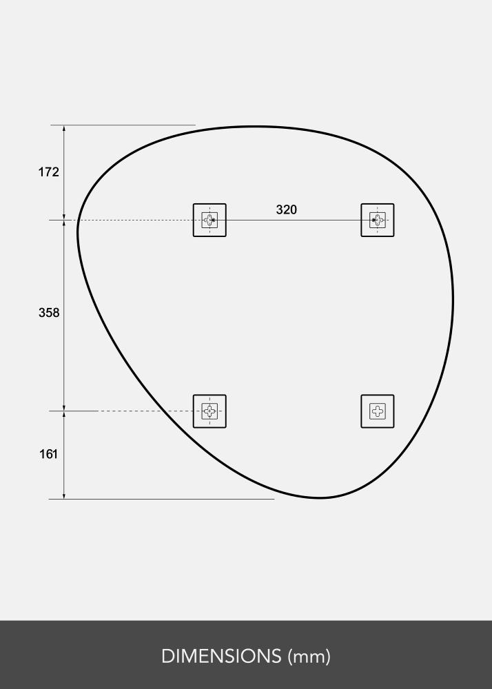 Peegel Soft Triangle 70x70 cm