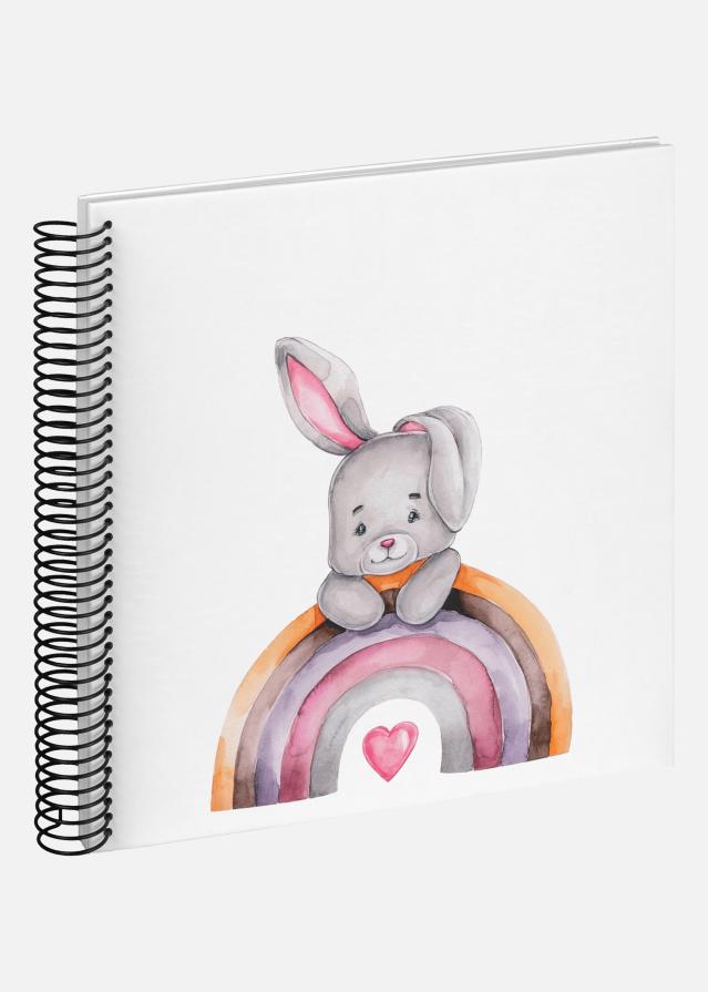 Bunny Malin spiraalalbum valge - 24x24 cm (40 valed lehekuljed / 20 lehte)