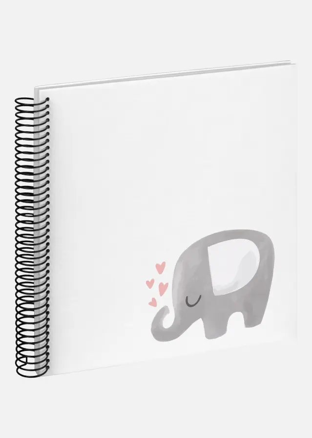 Baby Elephant Hearting spiraalalbum valge - 24x24 cm (40 valed lehekuljed)