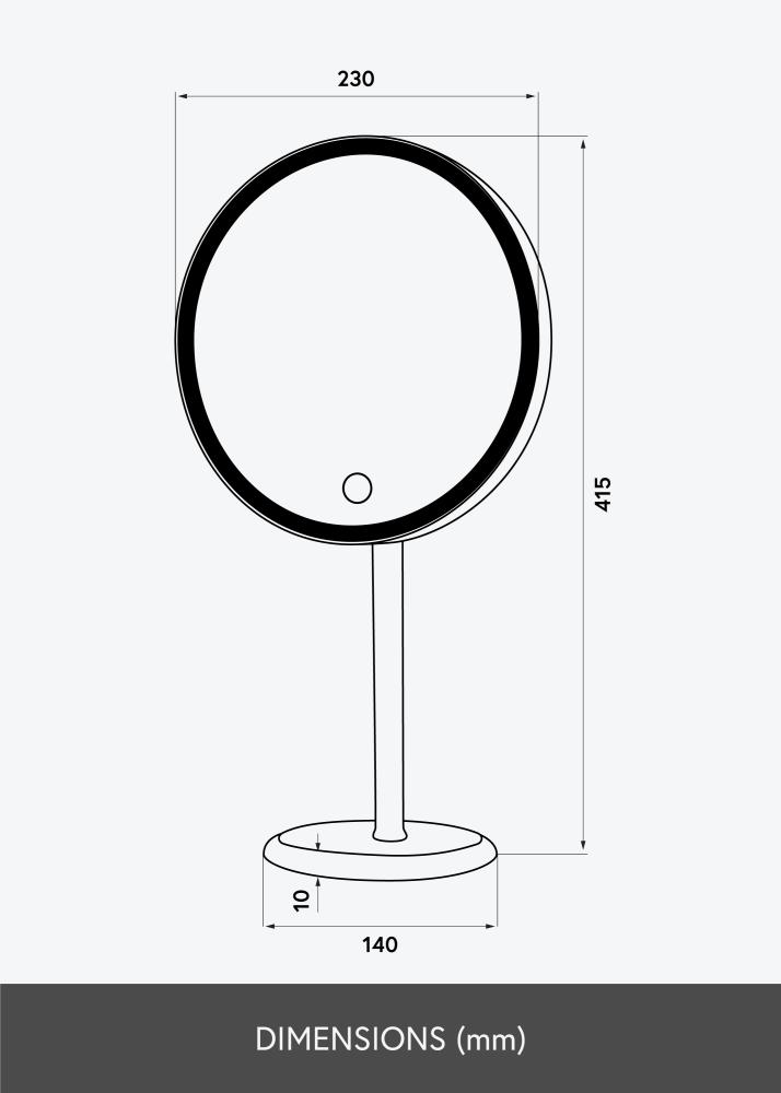 KAILA meikimispeegel Pillar LED Magnifying 20 cm Ø