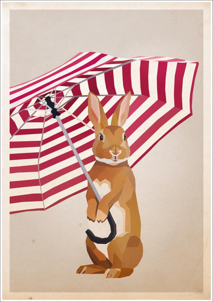 Rabbit with Umbrella reklaamplakat