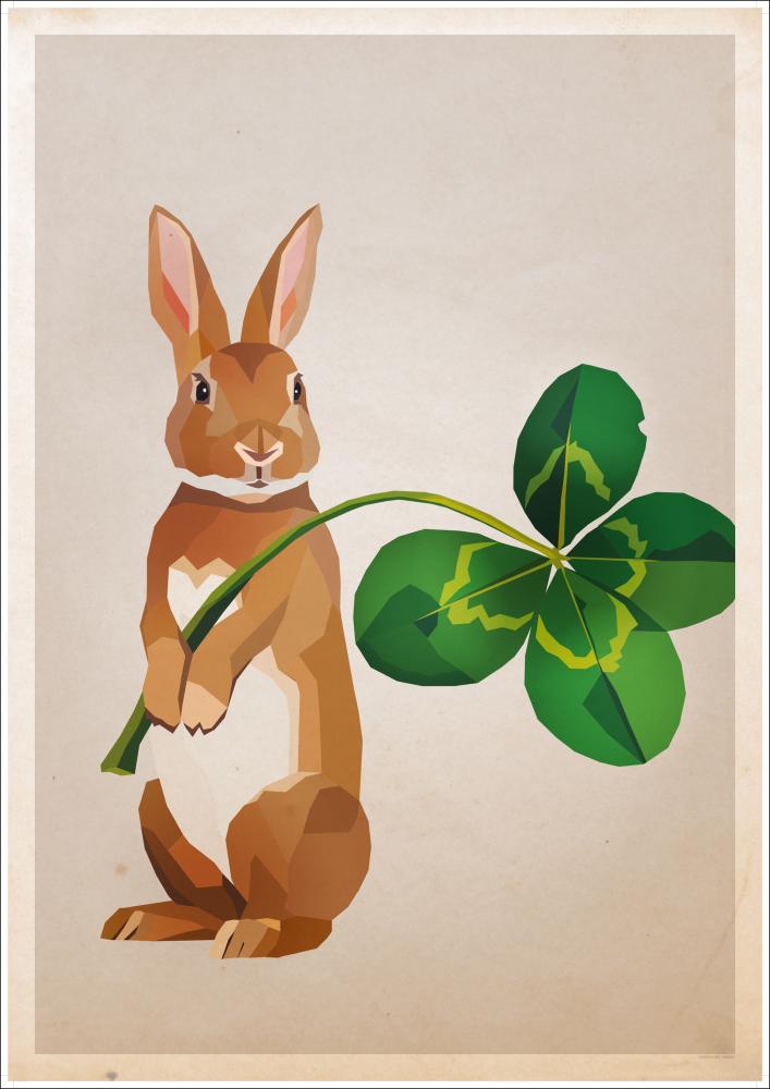 Rabbit with clover reklaamplakat