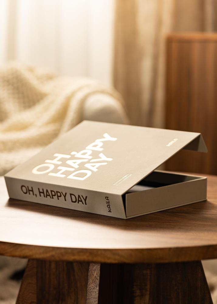 KAILA OH HAPPY DAY Creme - Coffee Table Photo Album (60 mustad lehekülge)