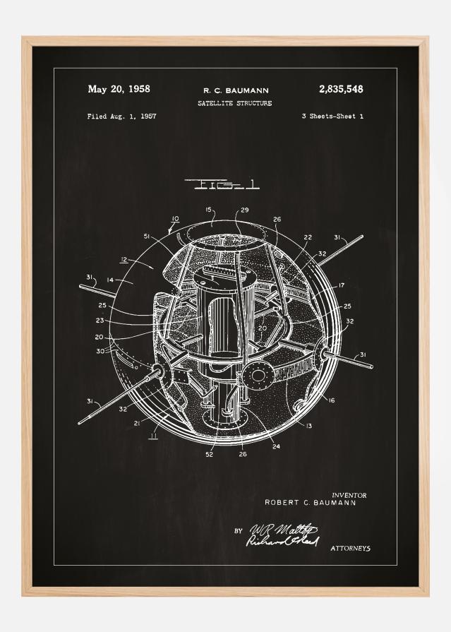 Patenteeritud joonistus - satelliit - muster reklaamplakat