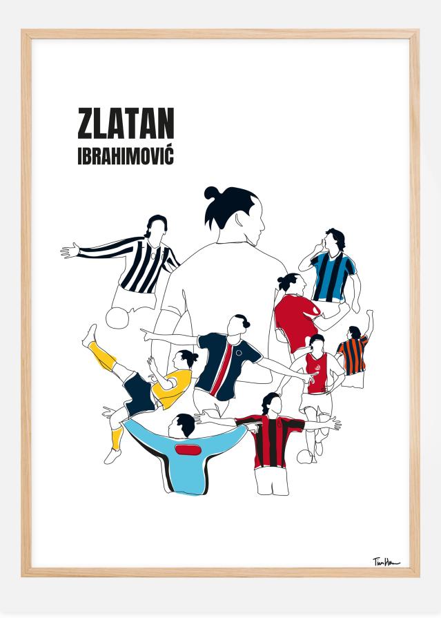 History Of Zlatan With Name And-Colours reklaamplakat