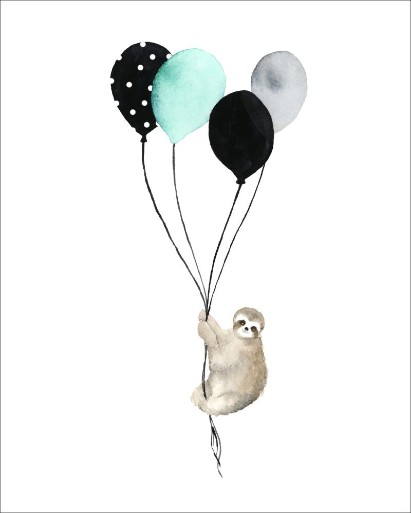 Sloth With Balloons reklaamplakat