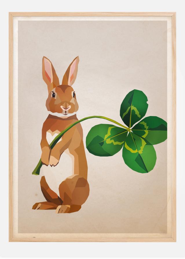 Rabbit with clover reklaamplakat