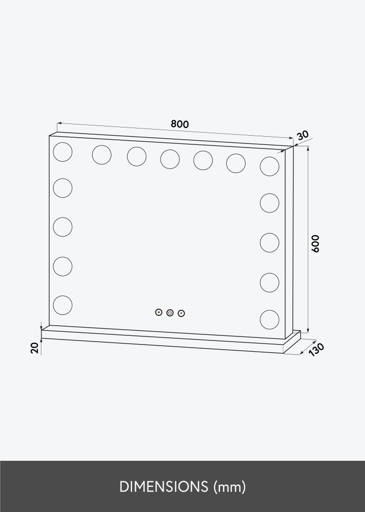 KAILA meikimispeegel Vanity LED 15 valge 80x60 cm