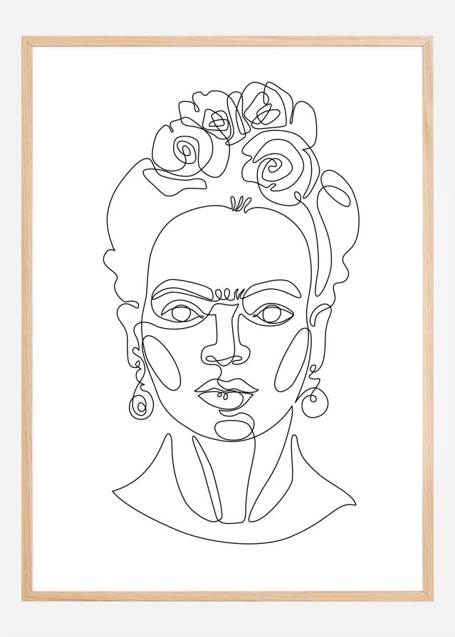 Frida Kahlo - Thin Line Art reklaamplakat