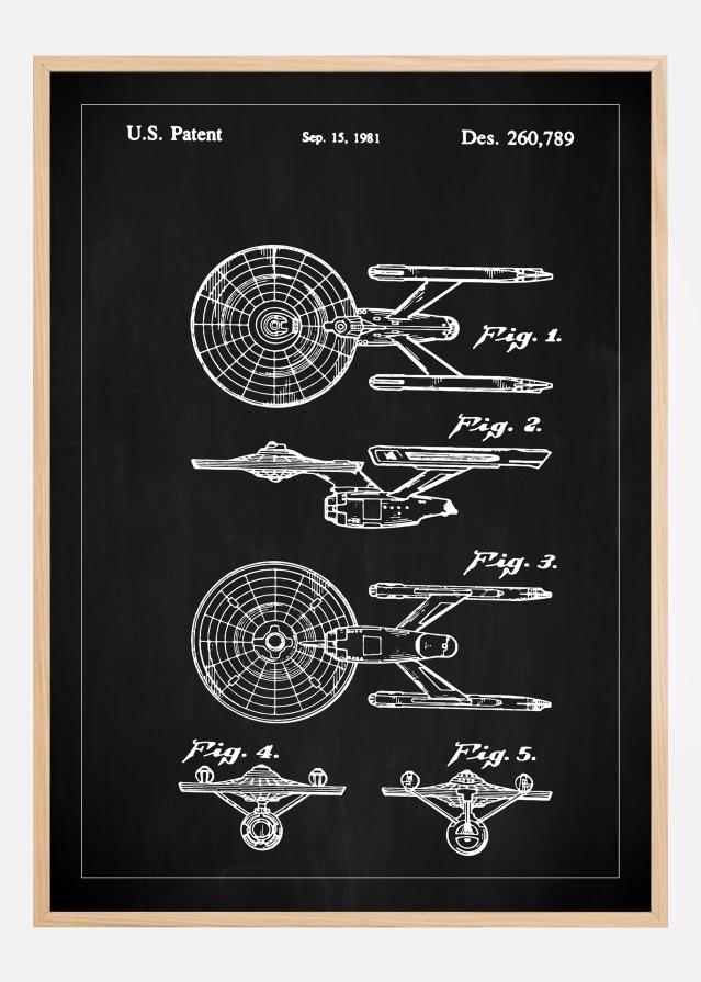 Patenteeritud joonistus - Star Trek - USS Enterprise - muster reklaamplakat