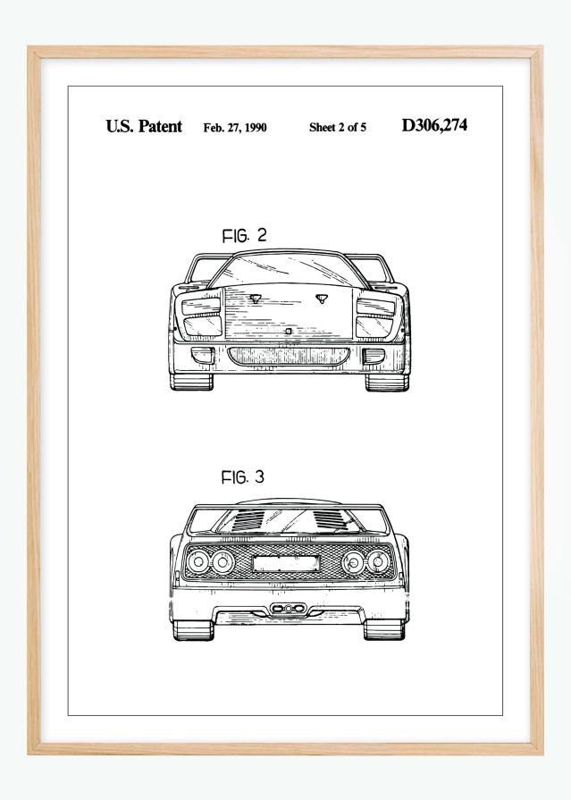 Patenteeritud joonistus - Ferrari F40 III reklaamplakat