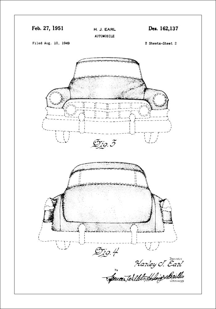 Patenteeritud joonistus - Cadillac II Plakat