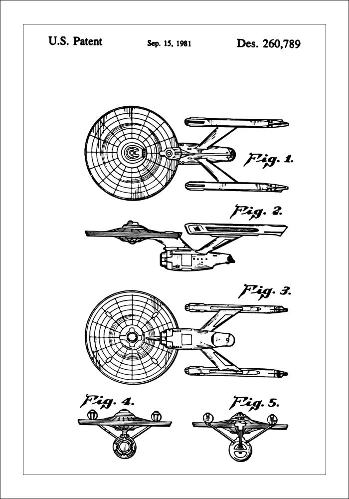 Patenteeritud joonistus - Star Trek - USS Enterprise Plakat