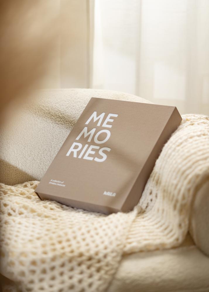 KAILA MEMORIES Grey/White - Coffee Table Photo Album (60 mustad lehekuljed)