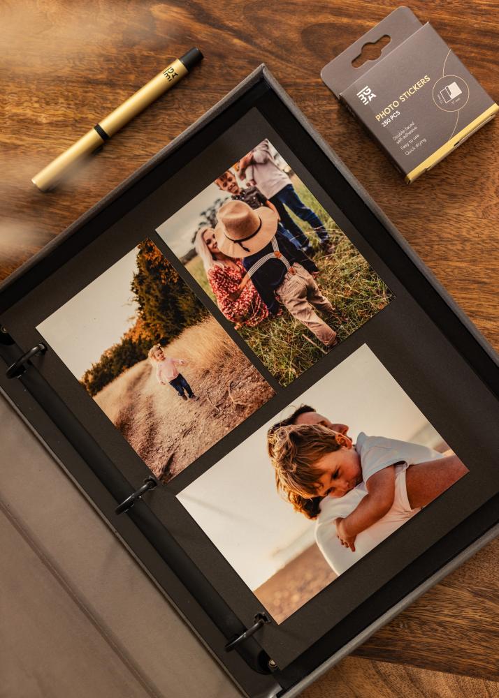 KAILA MEMORIES Black - Coffee Table Photo Album (60 mustad lehekuljed)