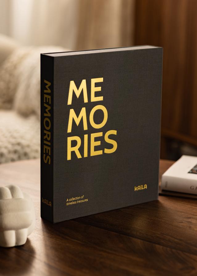 KAILA MEMORIES Black - Coffee Table Photo Album (60 mustad lehekuljed)