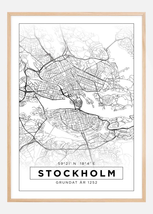 Kaart - Stockholm - valge reklaamplakat